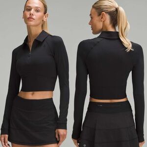 Lululemon Half-Zip Long Sleeve Golf Polo Black